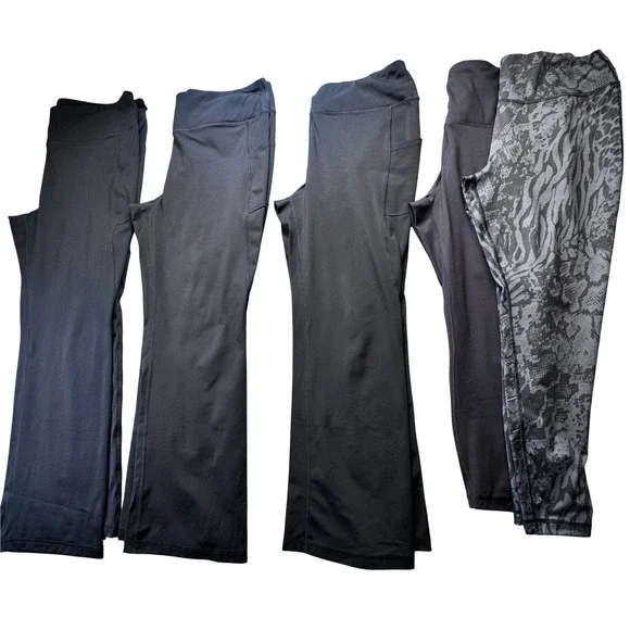 Zelos Womens Plus Size 2X Activewear Bundle 2 Leggings 3 Straight Leg Yoga Pants - Picture 1 of 8